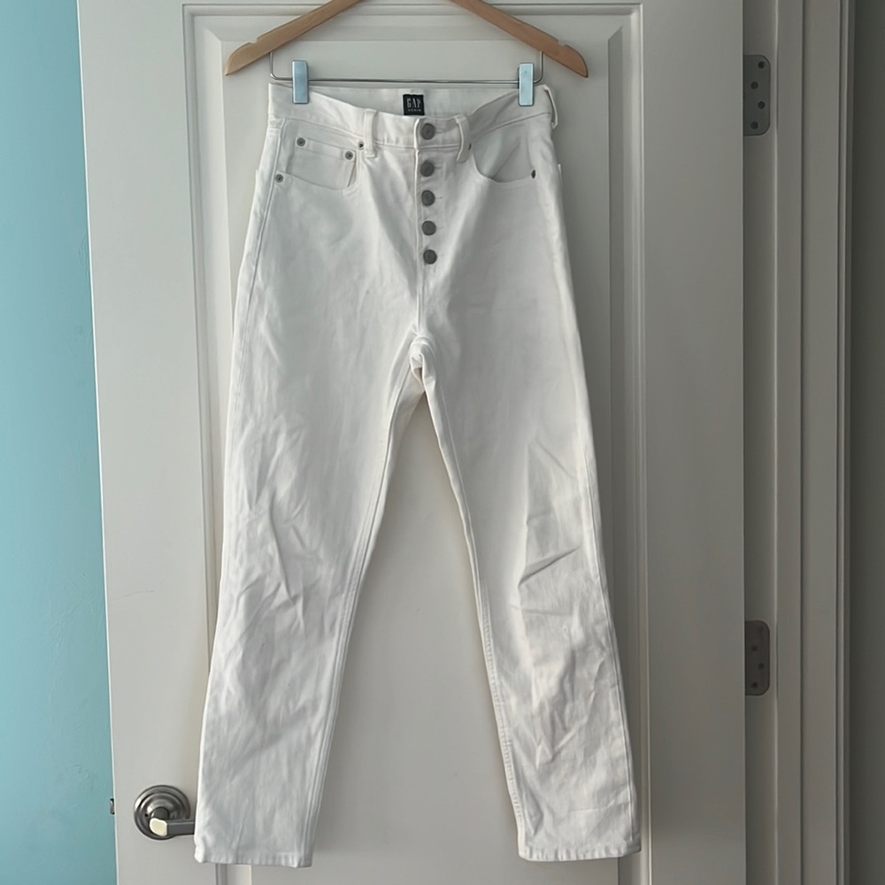 GAP white cigarette jeans